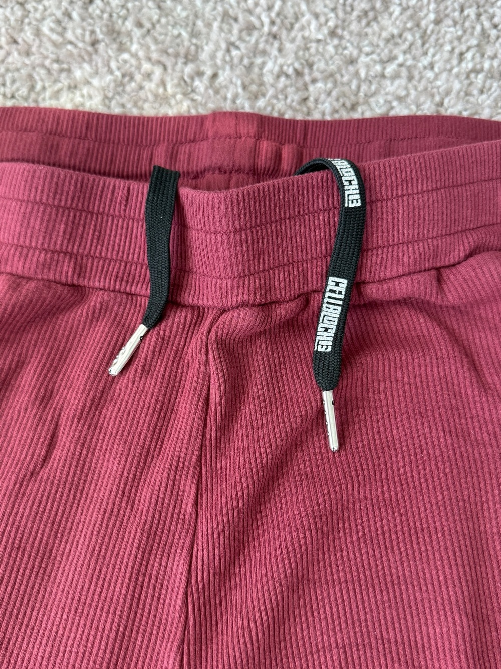CellBlock 13 Rascal Lounge Pants Burgundy Rib Knit Drawstring Men’s M/L - Picture 2 of 4